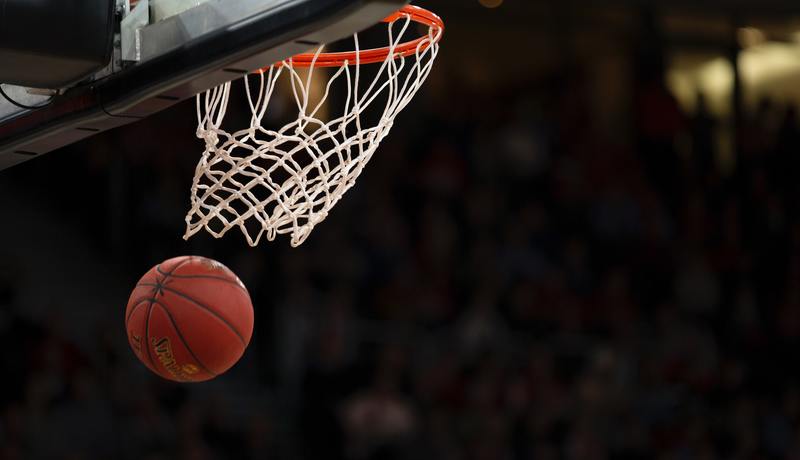 Basketball rebound from hooop
